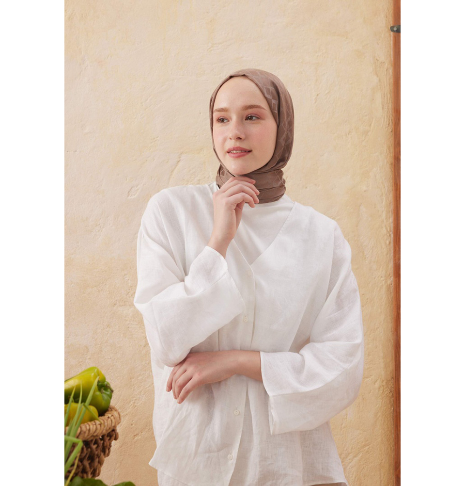Islamic Headscarf Diamond Jacquard Satin Turkish Hijab Shawl Wrap - Picture 28 of 69