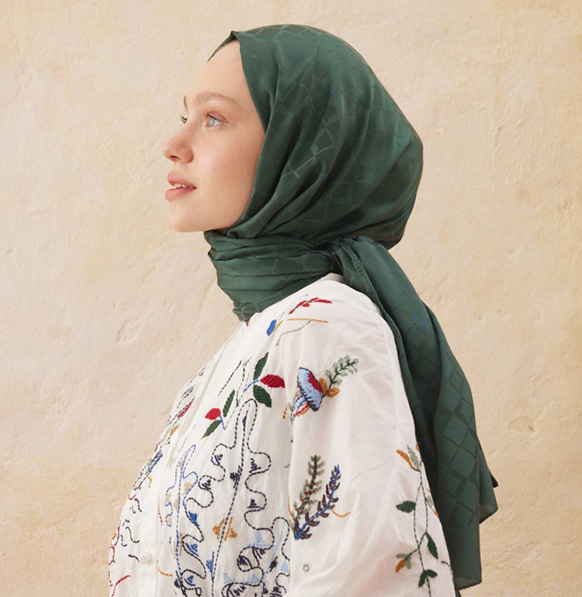 Islamic Headscarf Diamond Jacquard Satin Turkish Hijab Shawl Wrap - Picture 22 of 69