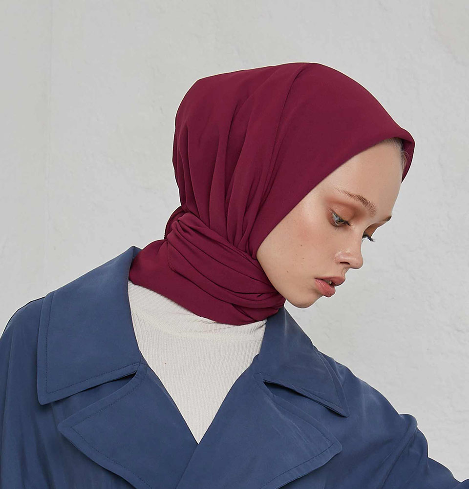 Foulard Donna Islamico Medine Ipek Chiffon Turco Quadrato Hijab 110x100cm - Foto 45 di 58