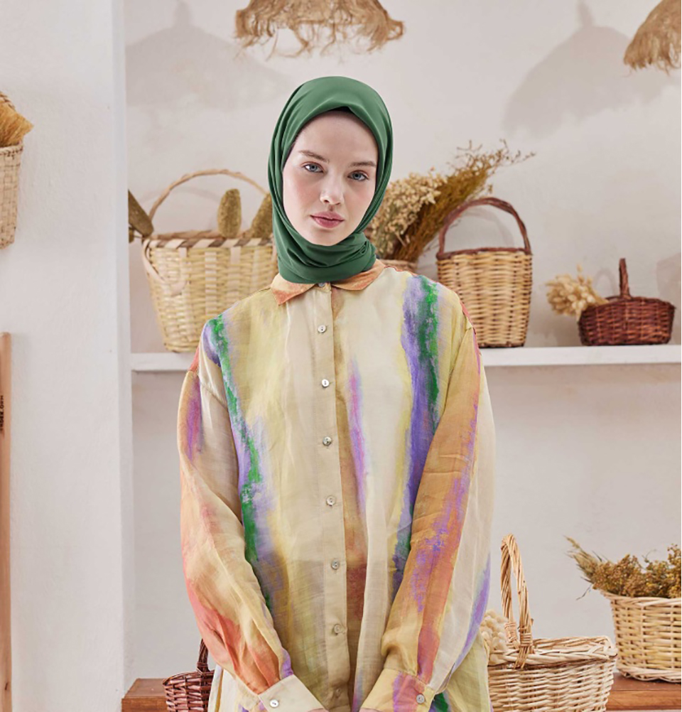 Foulard Donna Islamico Medine Ipek Chiffon Turco Quadrato Hijab 110x100cm - Foto 76 di 92