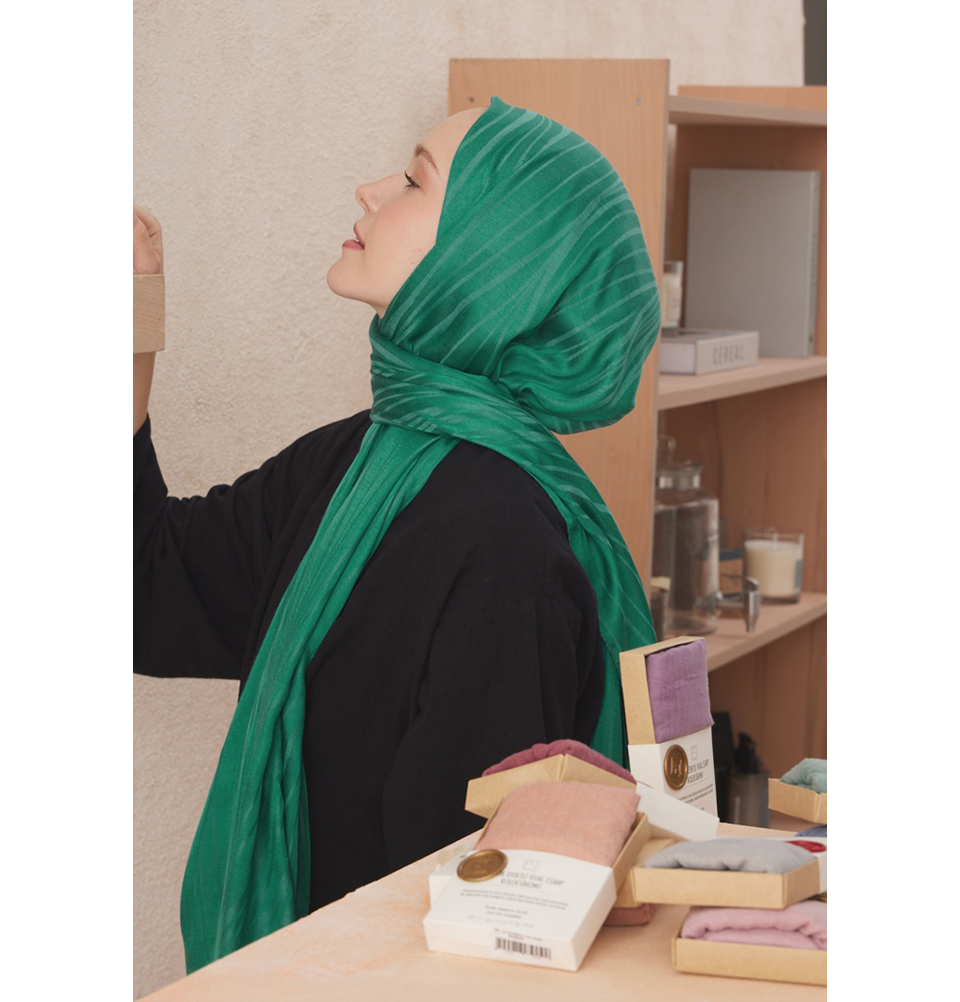 Wave Jacquard Satin bescheidener Halstuch Schal muslimische Damen Hijab Schal - Bild 12 von 57