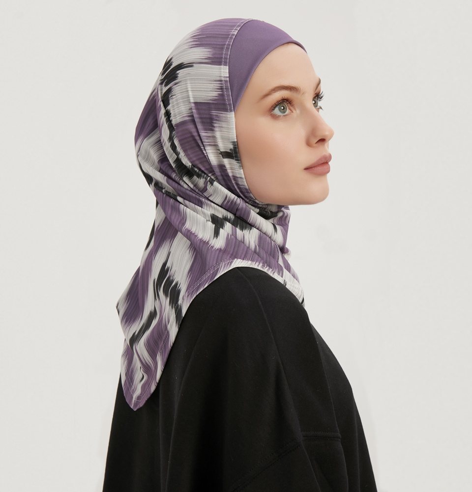 Hijab deportivo instantáneo de una pieza Modefa - llama abstracta - Imagen 7 de 8