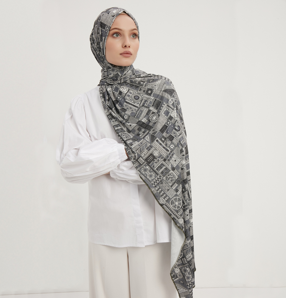 Chal Deportivo Hijab Modefa | Envoltura Musulmana Islámica para Mujeres - Laberinto Geométrico - Imagen 3 de 6