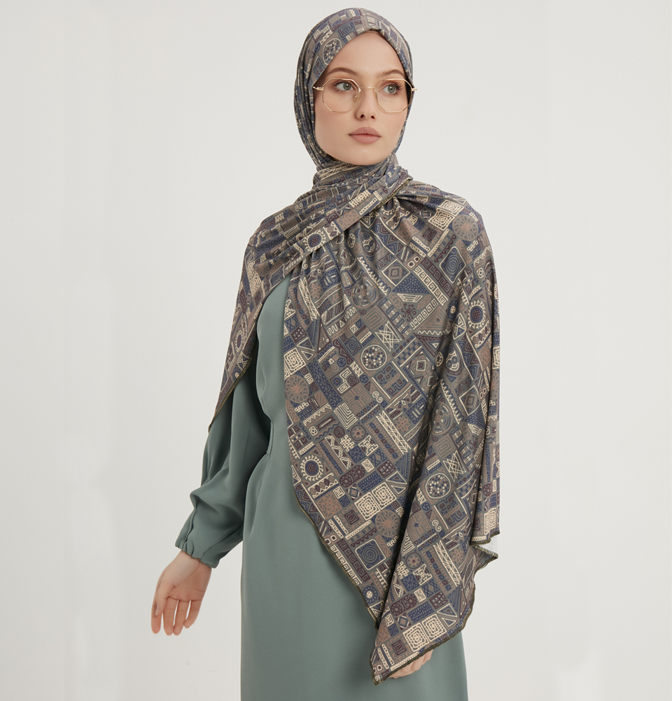 Chal Deportivo Hijab Modefa | Envoltura Musulmana Islámica para Mujeres - Laberinto Geométrico - Imagen 6 de 6