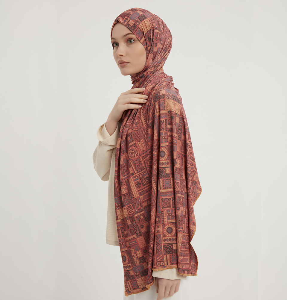 Chal Deportivo Hijab Modefa | Envoltura Musulmana Islámica para Mujeres - Laberinto Geométrico - Imagen 2 de 6