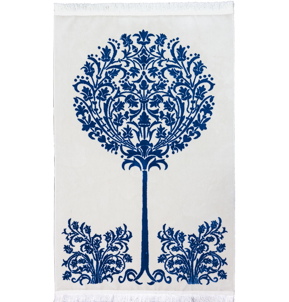 Alfombra de oración de terciopelo de peluche turca de lujo Modefa | Colgador de auto gratis | Árbol de Jannah - Imagen 7 de 41
