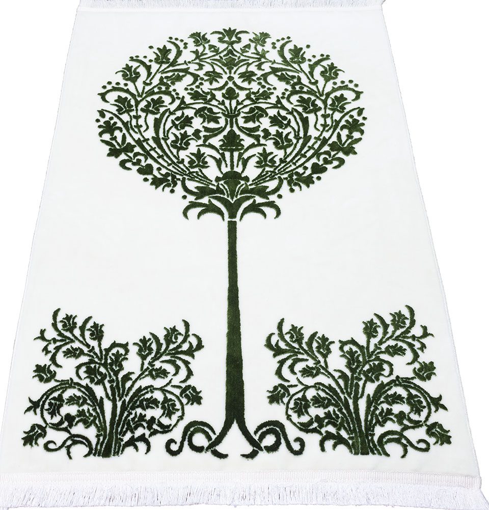 Alfombra de oración de terciopelo de peluche turca de lujo Modefa | Colgador de auto gratis | Árbol de Jannah - Imagen 26 de 41