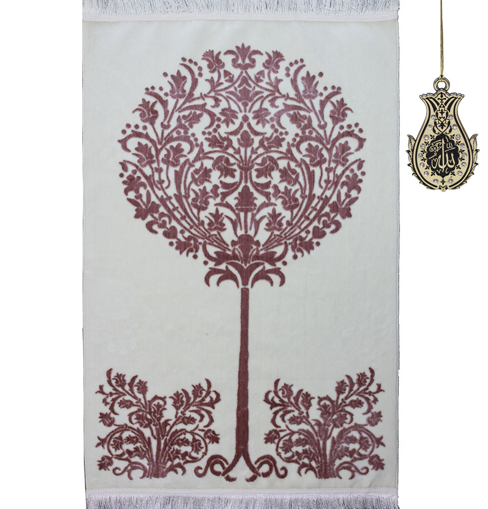 Alfombra de oración de terciopelo de peluche turca de lujo Modefa | Colgador de auto gratis | Árbol de Jannah - Imagen 28 de 41