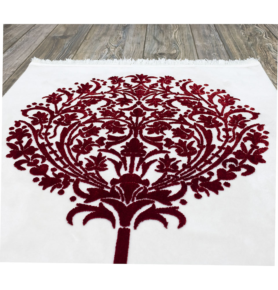 Alfombra de oración de terciopelo de peluche turca de lujo Modefa | Colgador de auto gratis | Árbol de Jannah - Imagen 36 de 41