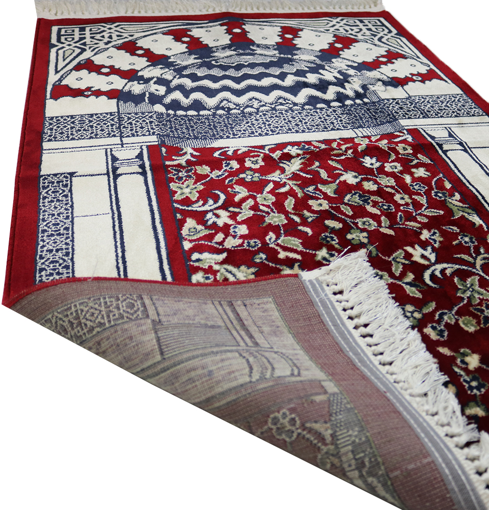 Modefa Turkish Islamic Velvet Prayer Rug Thick Kilim Style Turkish