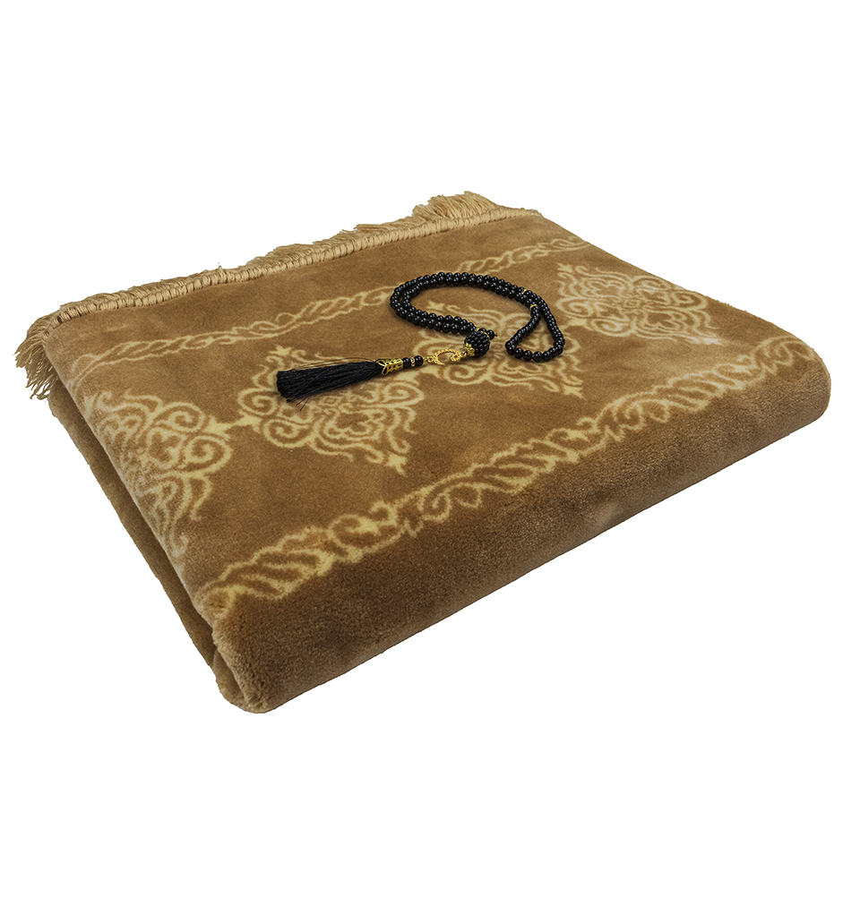 Modefa Islamic Prayer Rug Large Soft Velvet Sajadah Prayer Beads - Grand Plush - Picture 17 of 41