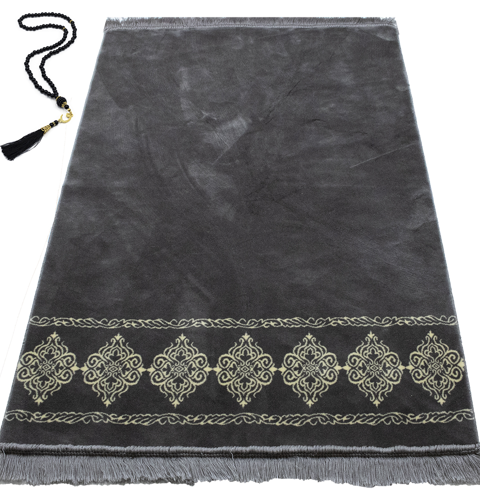 Modefa Islamic Prayer Rug Large Soft Velvet Sajadah Prayer Beads - Grand Plush - Picture 36 of 41