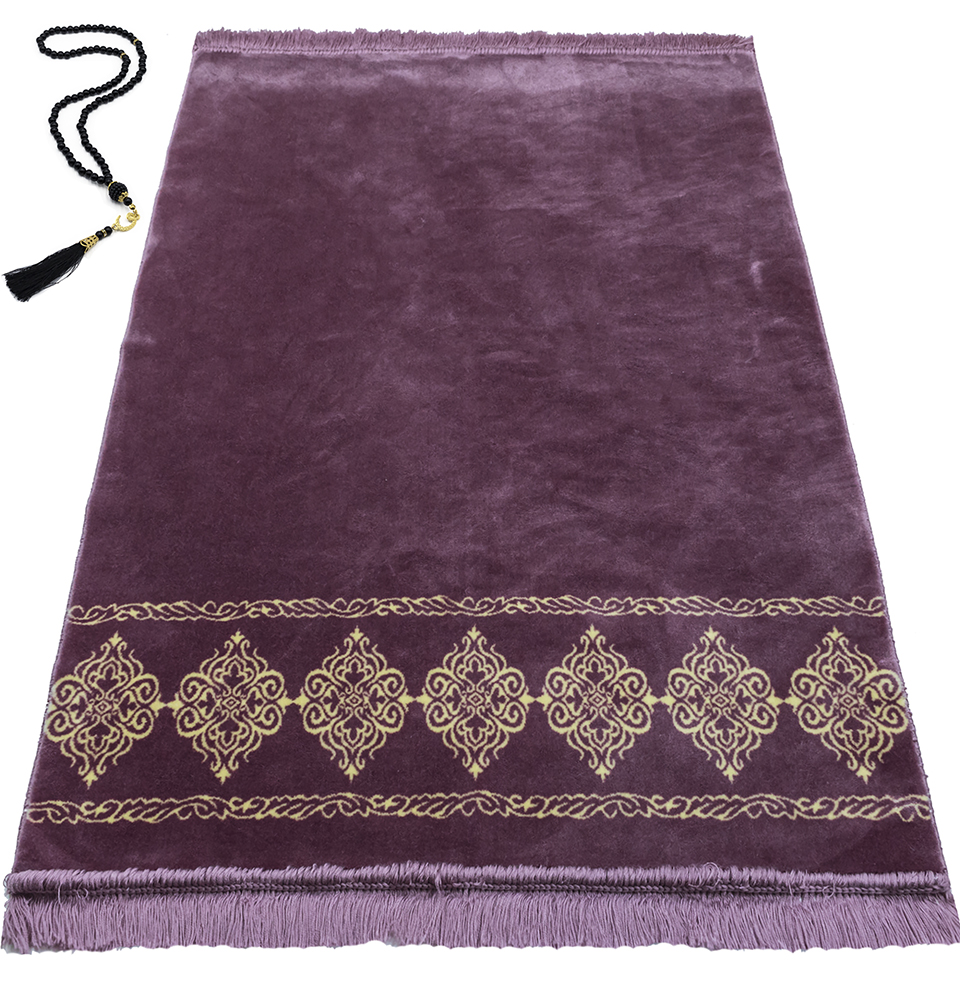 Modefa Islamic Prayer Rug Large Soft Velvet Sajadah Prayer Beads - Grand Plush - Picture 31 of 41