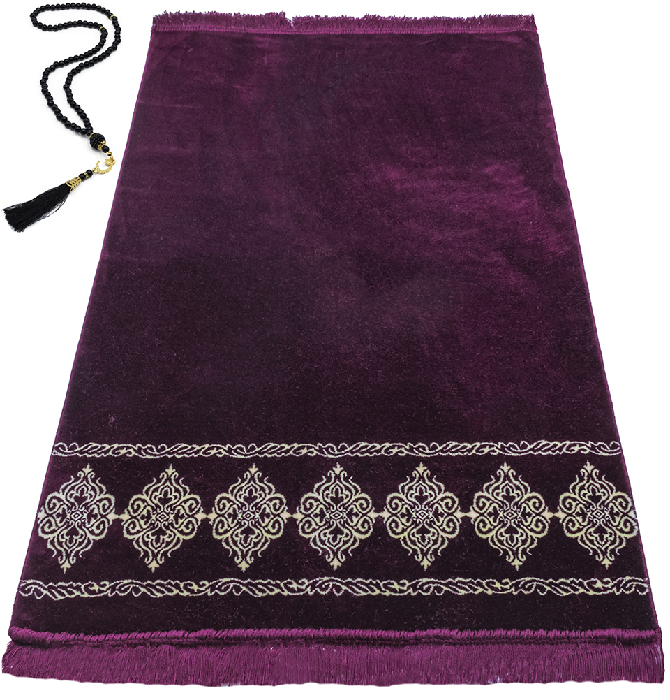 Modefa Islamic Prayer Rug Large Soft Velvet Sajadah Prayer Beads - Grand Plush - Picture 19 of 41