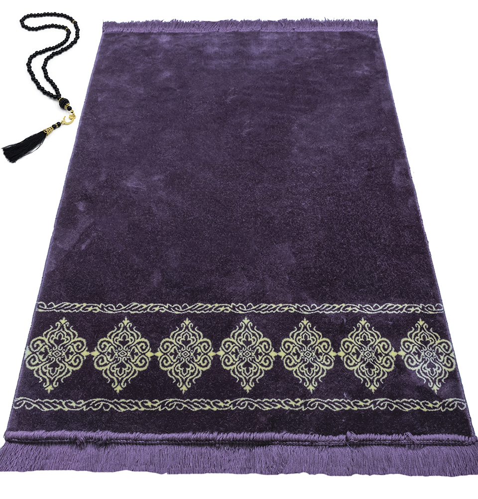 Modefa Islamic Prayer Rug Large Soft Velvet Sajadah Prayer Beads - Grand Plush - Picture 25 of 41