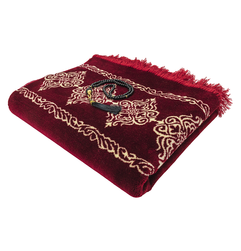 Modefa Islamic Prayer Rug Large Soft Velvet Sajadah Prayer Beads - Grand Plush - Picture 9 of 41