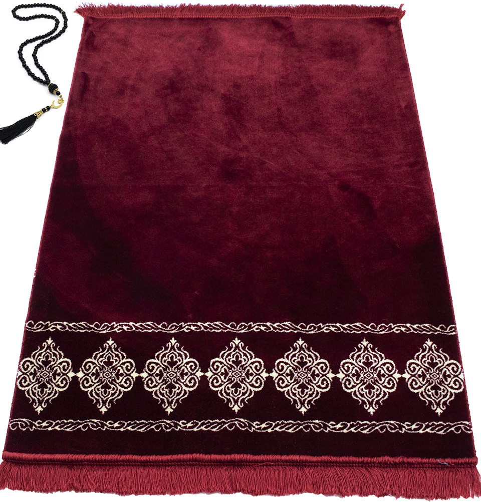 Modefa Islamic Prayer Rug Large Soft Velvet Sajadah Prayer Beads - Grand Plush - Picture 8 of 41
