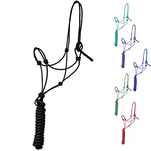 Majestic Ally 1/4" Rope 4 Knot Training Halter with 10’ Lead Rope for Horses - Picture 3 of 7