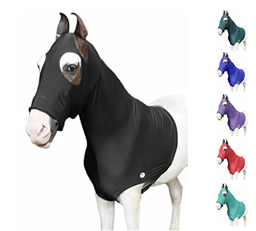 🐴 Majestic Ally Heavy Lycra Horse Hood – 4-Way Stretch with Zipper and Noseband - Picture 4 of 8