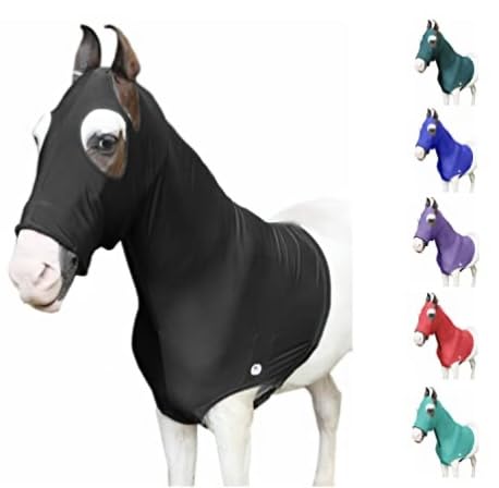 🐴 Majestic Ally Heavy Lycra Horse Hood – 4-Way Stretch with Zipper and Noseband - Picture 5 of 8