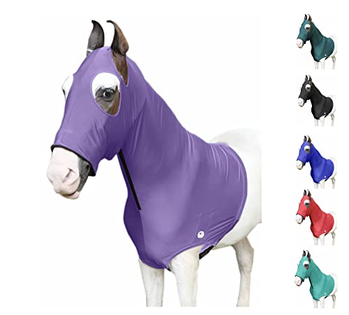 🐴 Majestic Ally Heavy Lycra Horse Hood – 4-Way Stretch with Zipper and Noseband - Picture 2 of 8