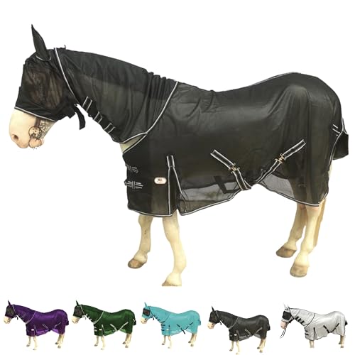 Majestic Ally Horse Fly Sheet Set-Full Body Protection with Neck Cover&Fly Mask - Picture 5 of 7