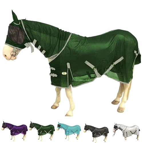 Majestic Ally Horse Fly Sheet Set-Full Body Protection with Neck Cover&Fly Mask - Picture 3 of 7