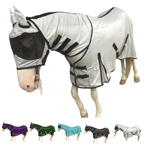 Majestic Ally Horse Fly Sheet Set-Full Body Protection with Neck Cover&Fly Mask - Picture 4 of 7