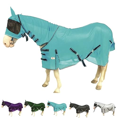 Majestic Ally Horse Fly Sheet Set-Full Body Protection with Neck Cover&Fly Mask - Picture 6 of 7