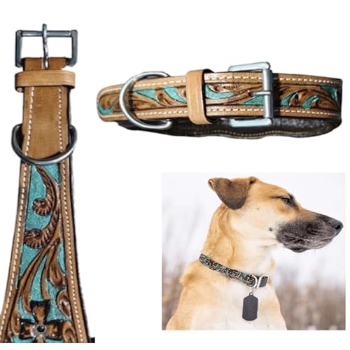 Majestic Ally Leather Dog Collar with Adjustable, padded fit in, Fancy Colors. - Picture 11 of 12