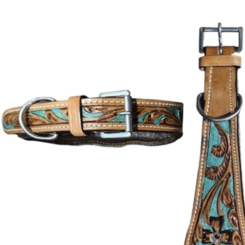Majestic Ally Leather Dog Collar with Adjustable, padded fit in, Fancy Colors. - Picture 9 of 12