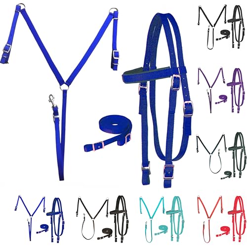Majestic Ally Equestrian Browband Headstall, Reins & BreastCollar Set for Horse - Picture 8 of 8