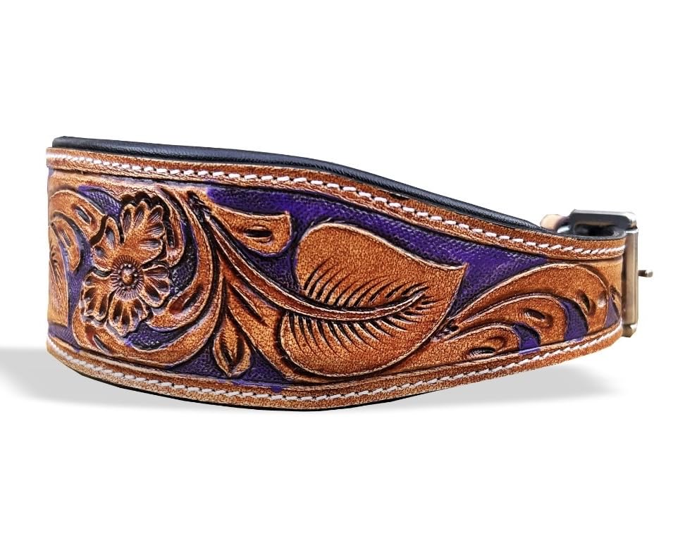 Majestätisches Ally Leder Hundehalsband - Handarbeit, gepolstert mit Antikfinish. - Bild 4 von 6