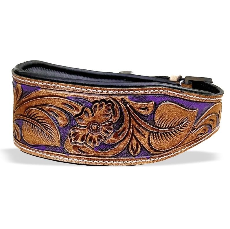 Majestätisches Ally Leder Hundehalsband - Handarbeit, gepolstert mit Antikfinish. - Bild 5 von 6