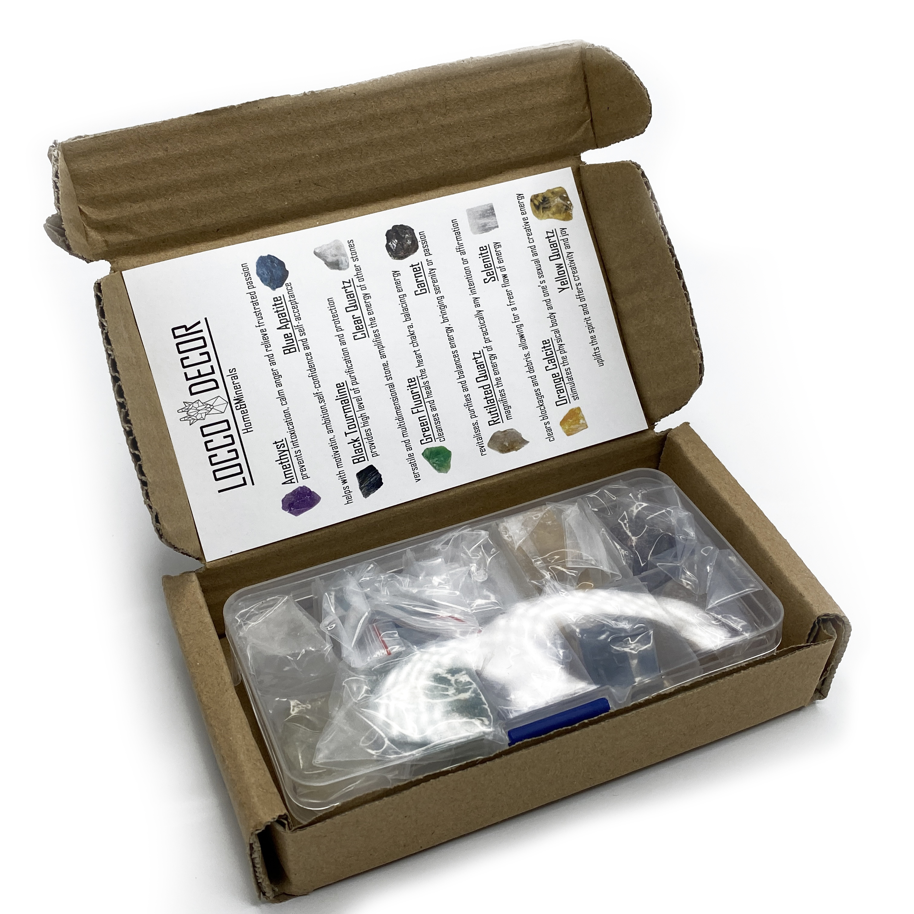 Juego de protección curativa de cristal de curación Reiki natural caído áspero surtido - Imagen 16 de 19