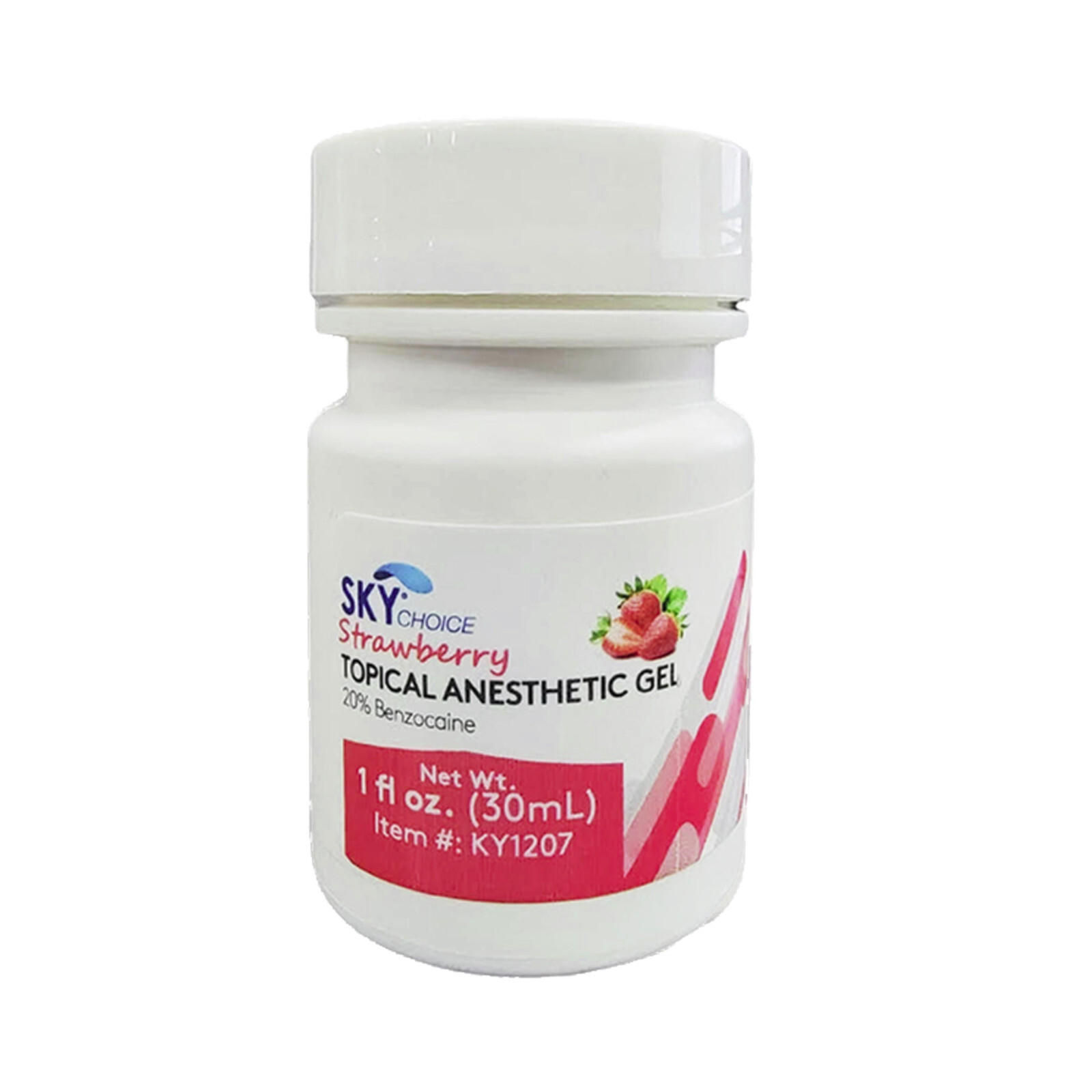 12-Pack Topical Gel 20% Benzocaine 1oz Jar 30 ml All Flavors OPTIONAL Sky Choice