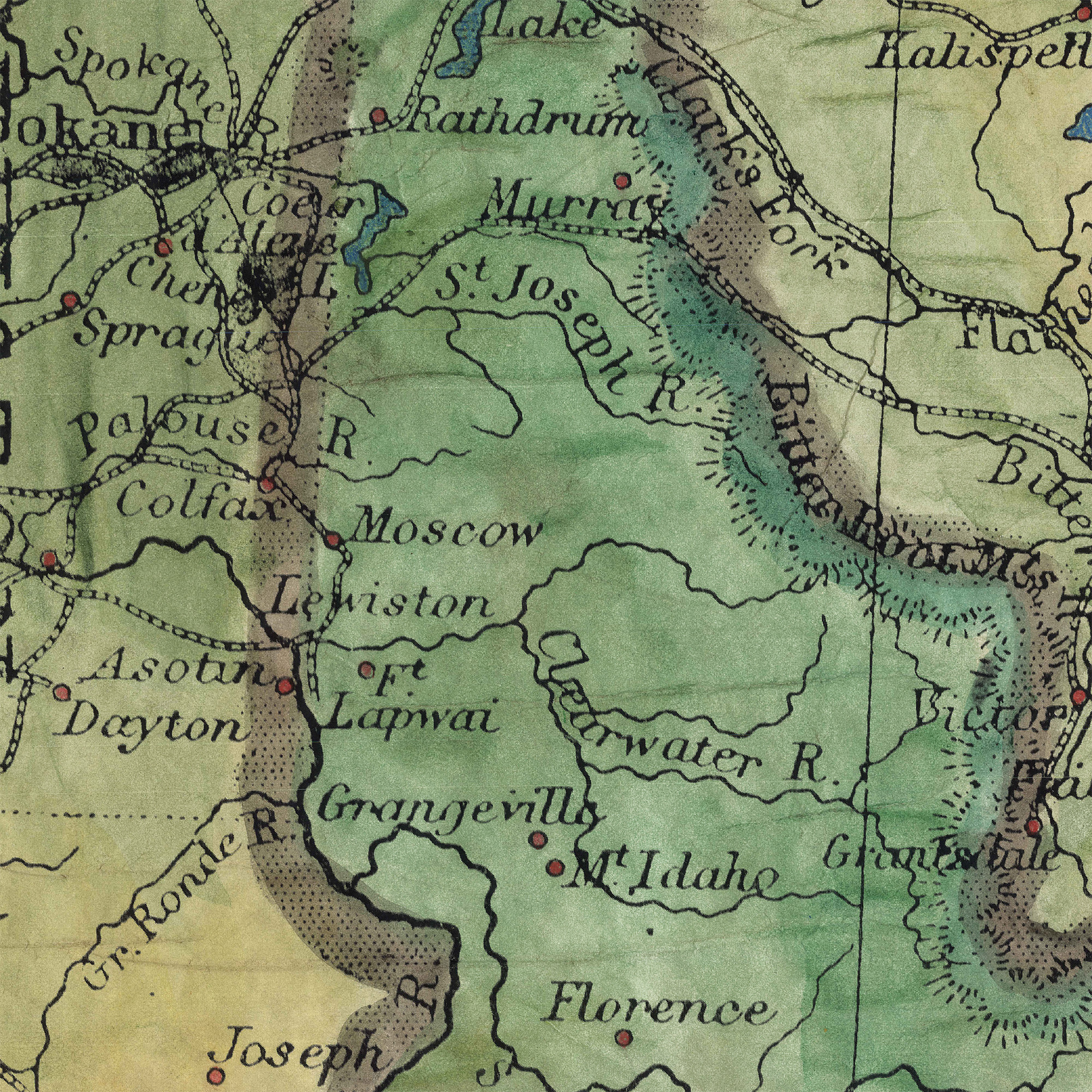 Póster de pintura de mapa histórico de Idaho 1906 impresiones artísticas famosas pared SIN MARCO - Imagen 17 de 63