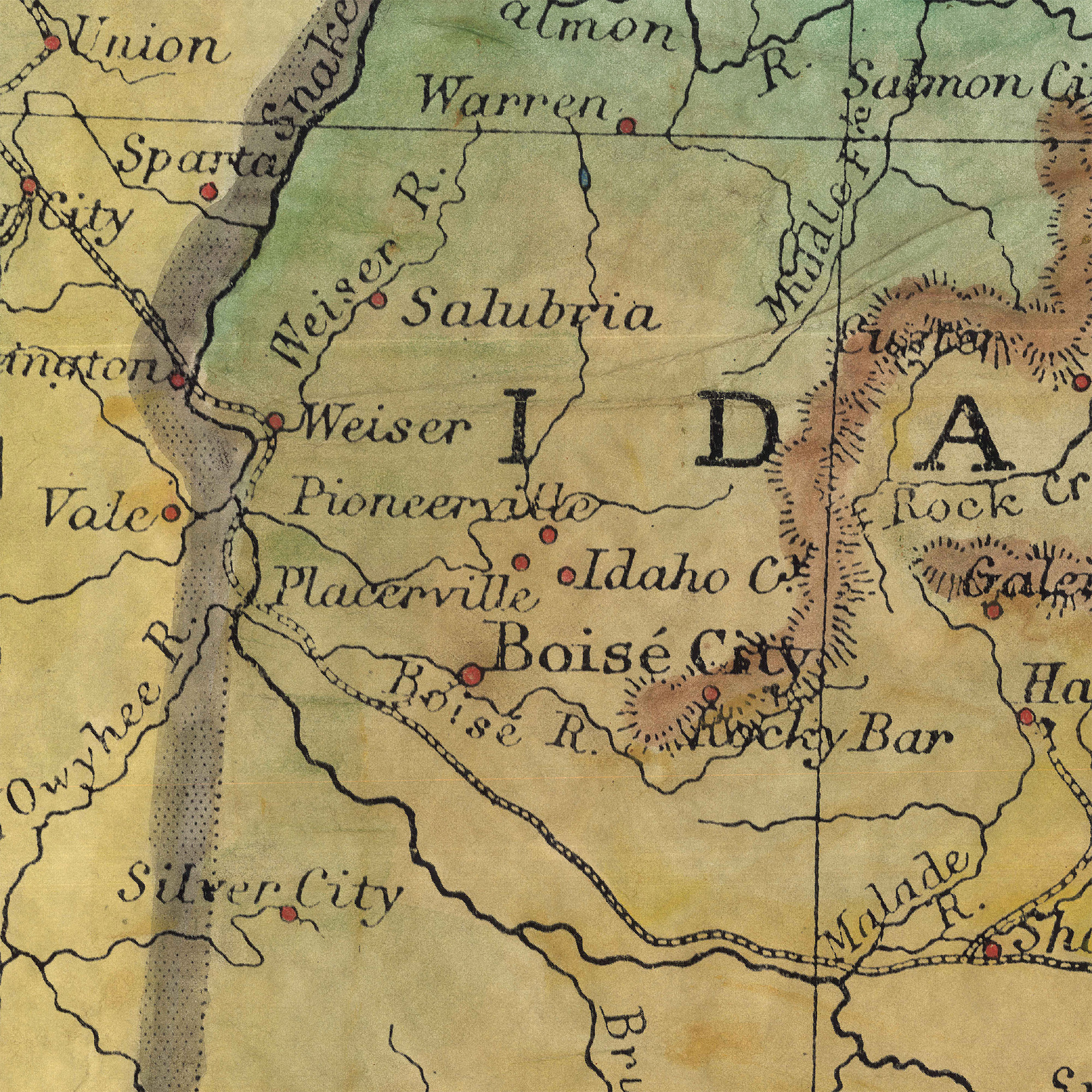 Póster de pintura de mapa histórico de Idaho 1906 impresiones artísticas famosas pared SIN MARCO - Imagen 42 de 63