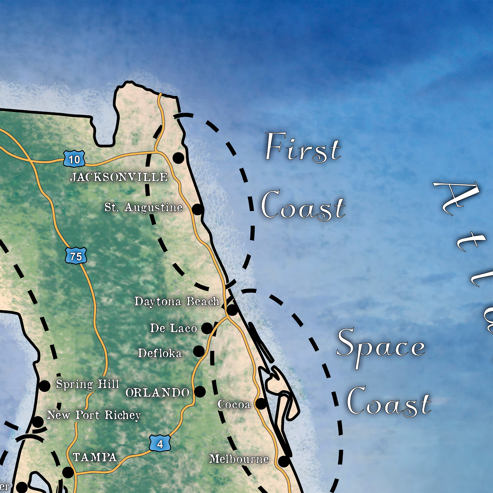 Póster de impresión de arte mapa estilo vintage de Florida sin enmarcar gran regalo decoración del hogar - Imagen 24 de 56