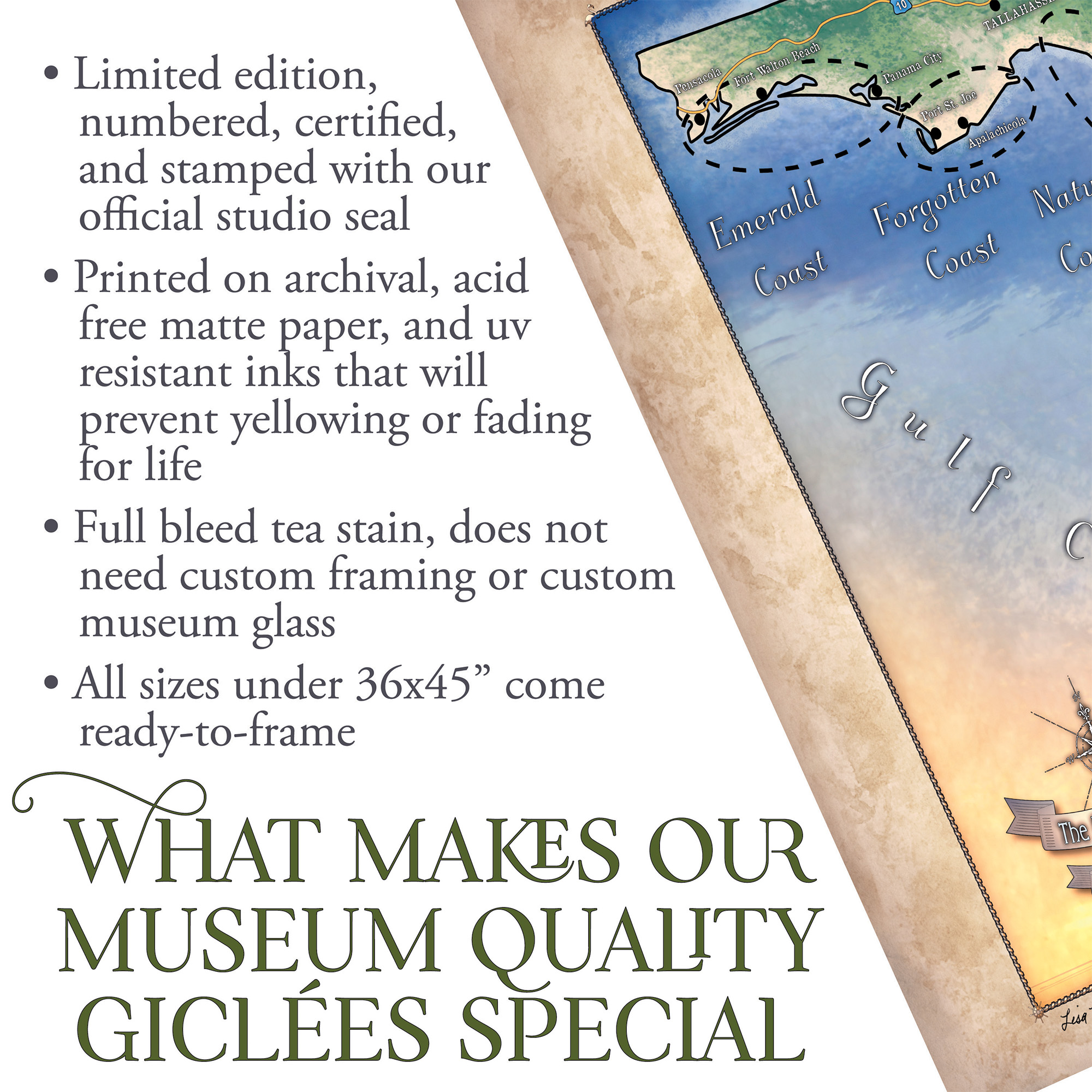Póster de impresión de arte mapa estilo vintage de Florida sin enmarcar gran regalo decoración del hogar - Imagen 27 de 56