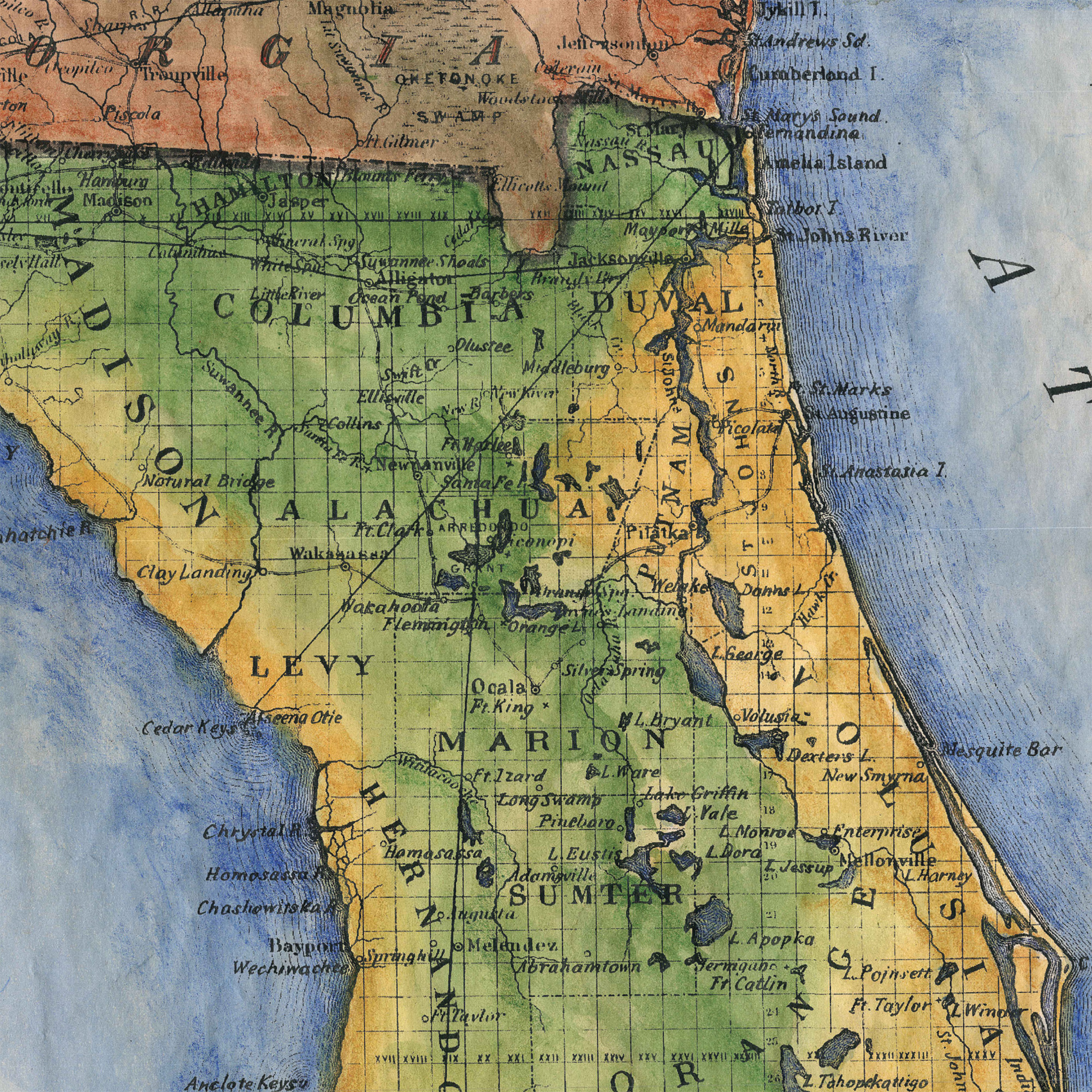 Poster stampa mappa Florida Colton stile vintage arte da parete miglior regalo decorazione casa - Foto 24 di 48
