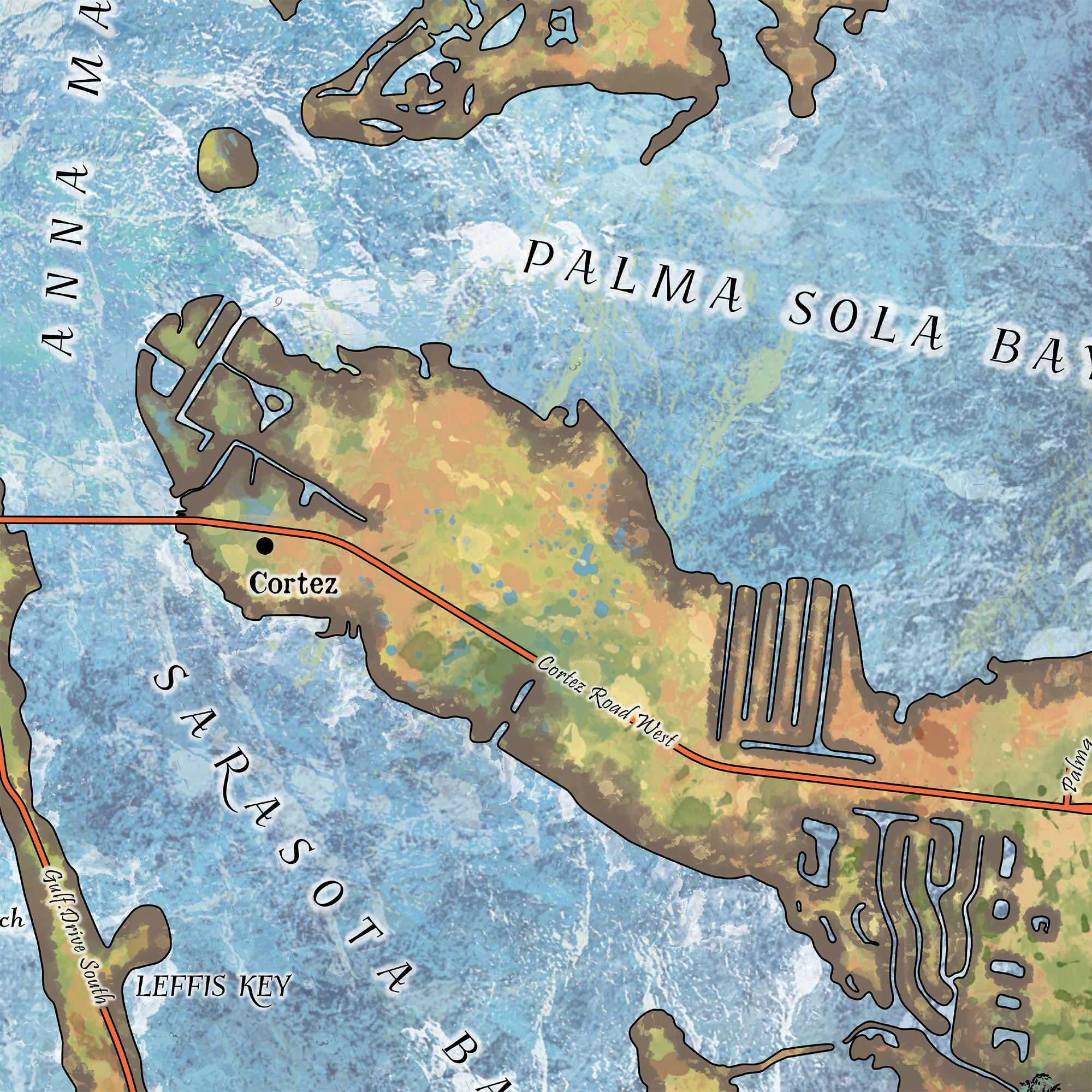 Póster Anna Maria Key Florida Mapa Impreso Pared Arte-Sin Enmarcar Decoración del Hogar Mejor Regalo - Imagen 61 de 63