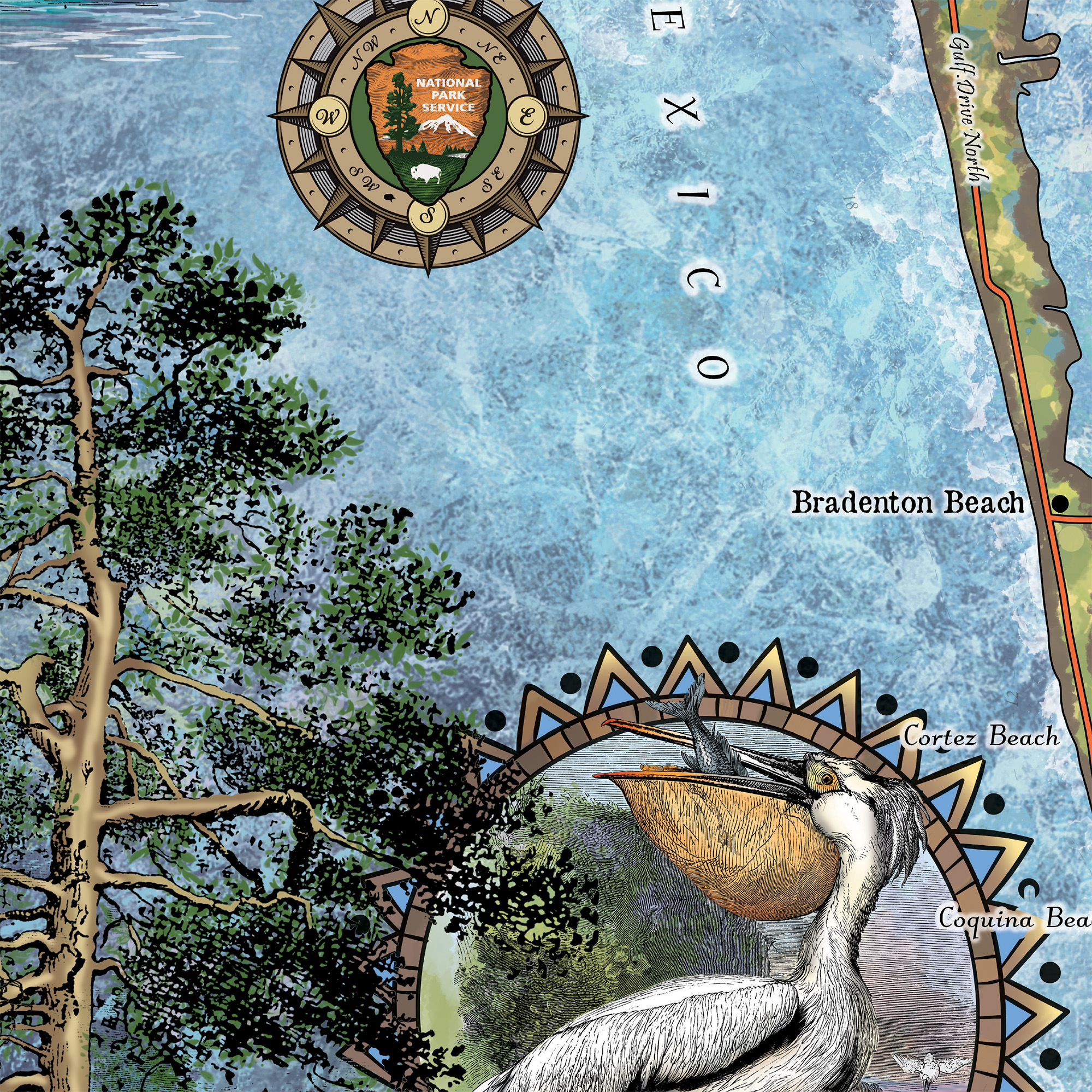Póster Anna Maria Key Florida Mapa Impreso Pared Arte-Sin Enmarcar Decoración del Hogar Mejor Regalo - Imagen 24 de 63