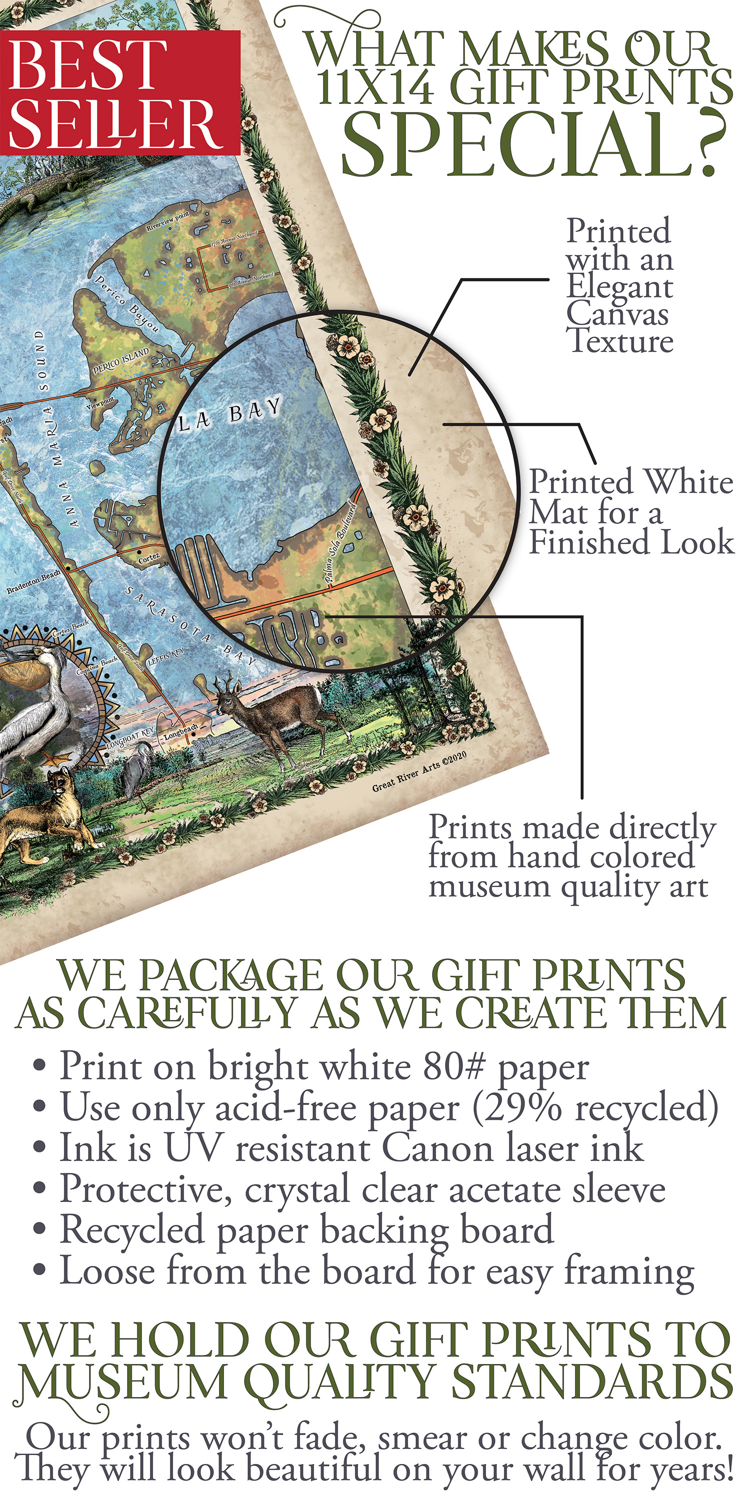 Póster Anna Maria Key Florida Mapa Impreso Pared Arte-Sin Enmarcar Decoración del Hogar Mejor Regalo - Imagen 41 de 63
