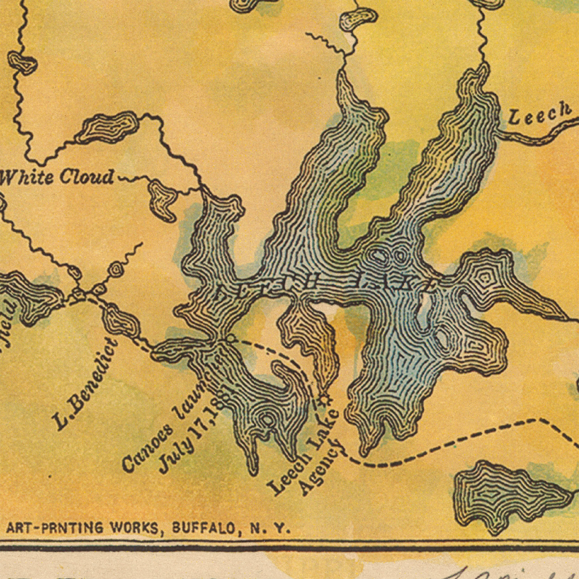 Minneosta Mississippi Fluss See Itaska Karte Kunstdruck Poster Wand Wohndeko - Bild 22 von 56