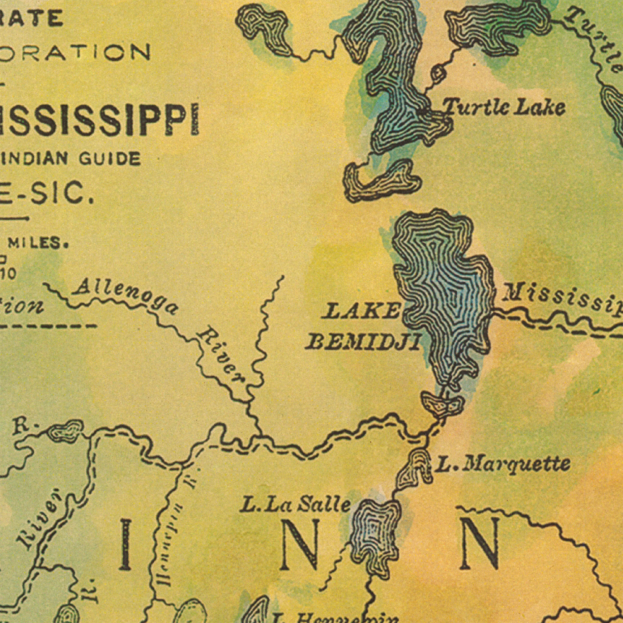 Minneosta Mississippi Fluss See Itaska Karte Kunstdruck Poster Wand Wohndeko - Bild 39 von 56