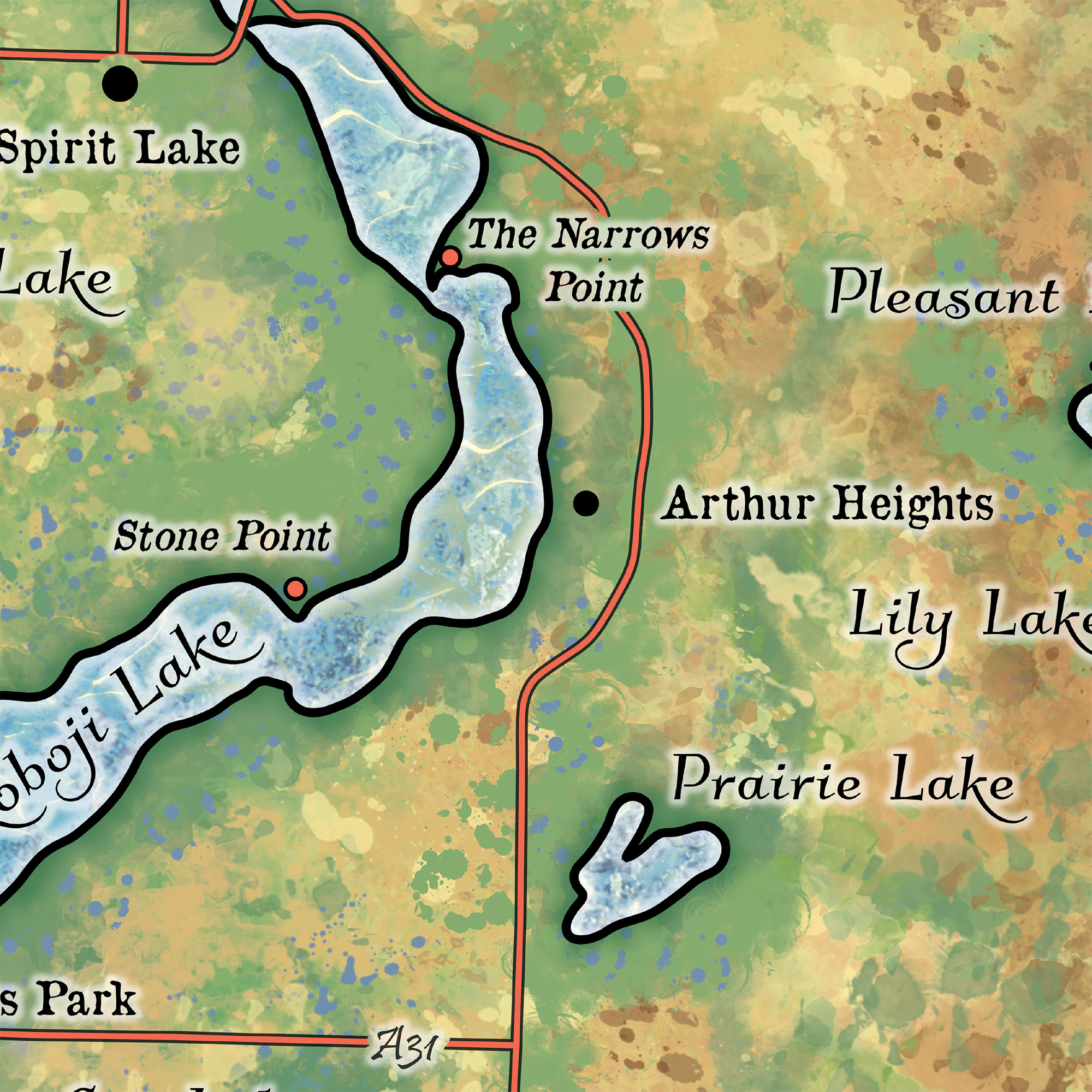 Manta acogedora de poliéster suave y acogedor mapa de Spirit Lake and Lake Ookoboji Iowa - Imagen 14 de 24