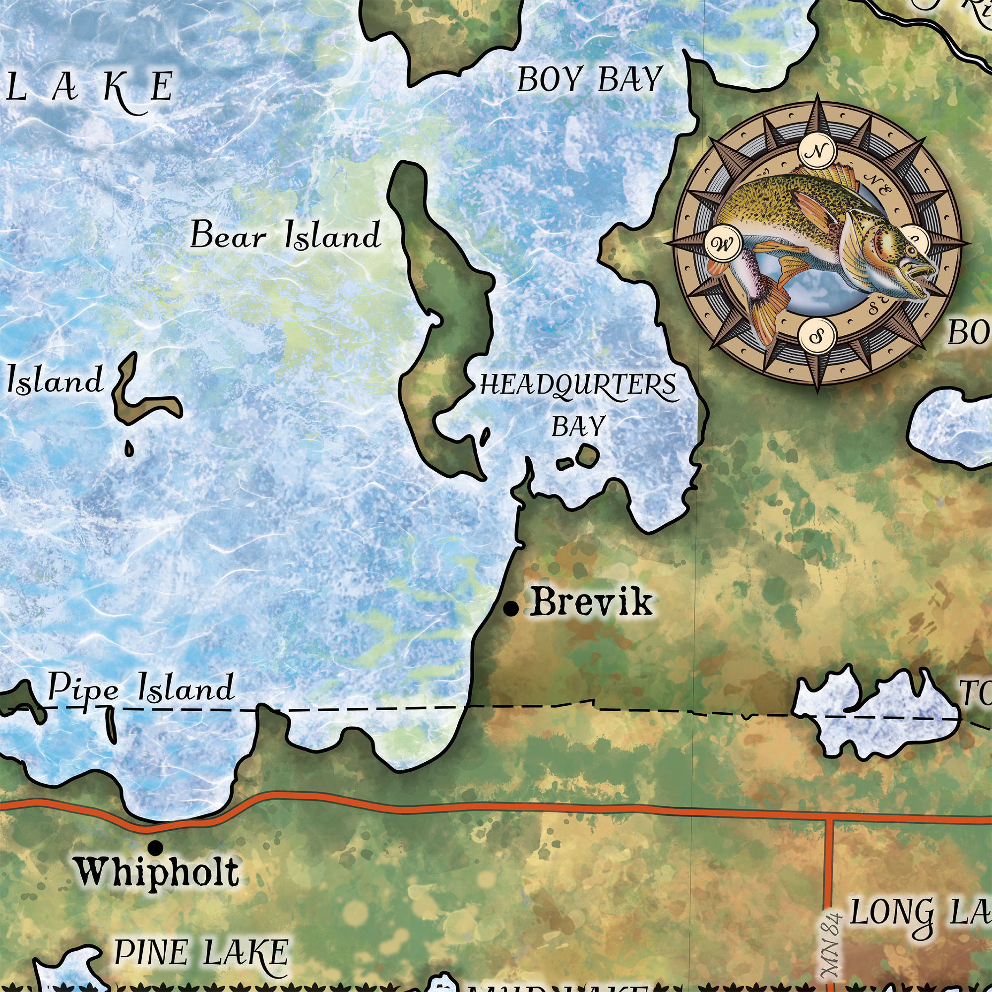Póster con impresión de arte de mapa de Leech Lake Minnesota de colección pared hogar gran decoración y regalo - Imagen 22 de 48