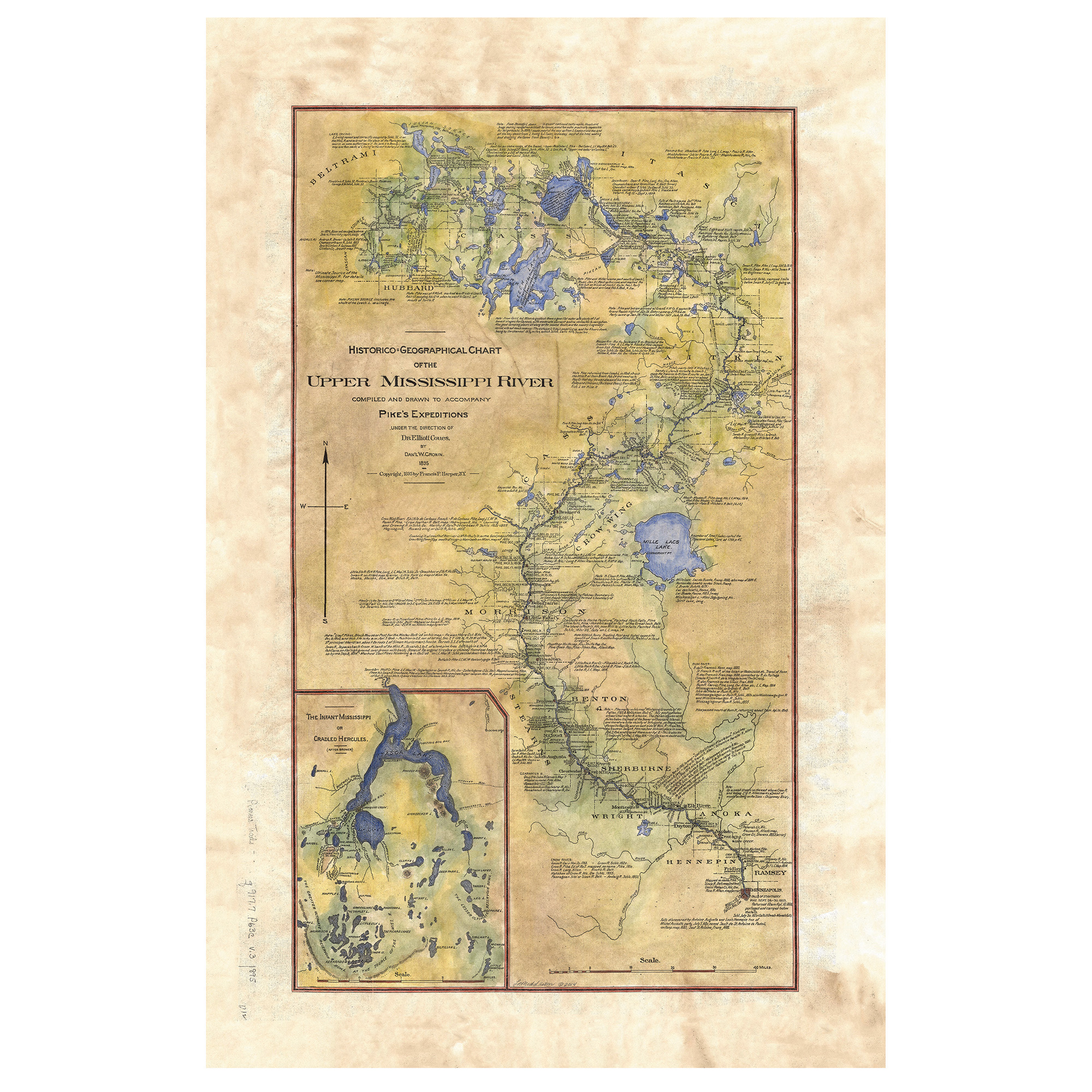Upper Mississippi River Karte Druck Poster Kunstwerk Vintage Wanddeko Haus & Geschenk - Bild 10 von 63
