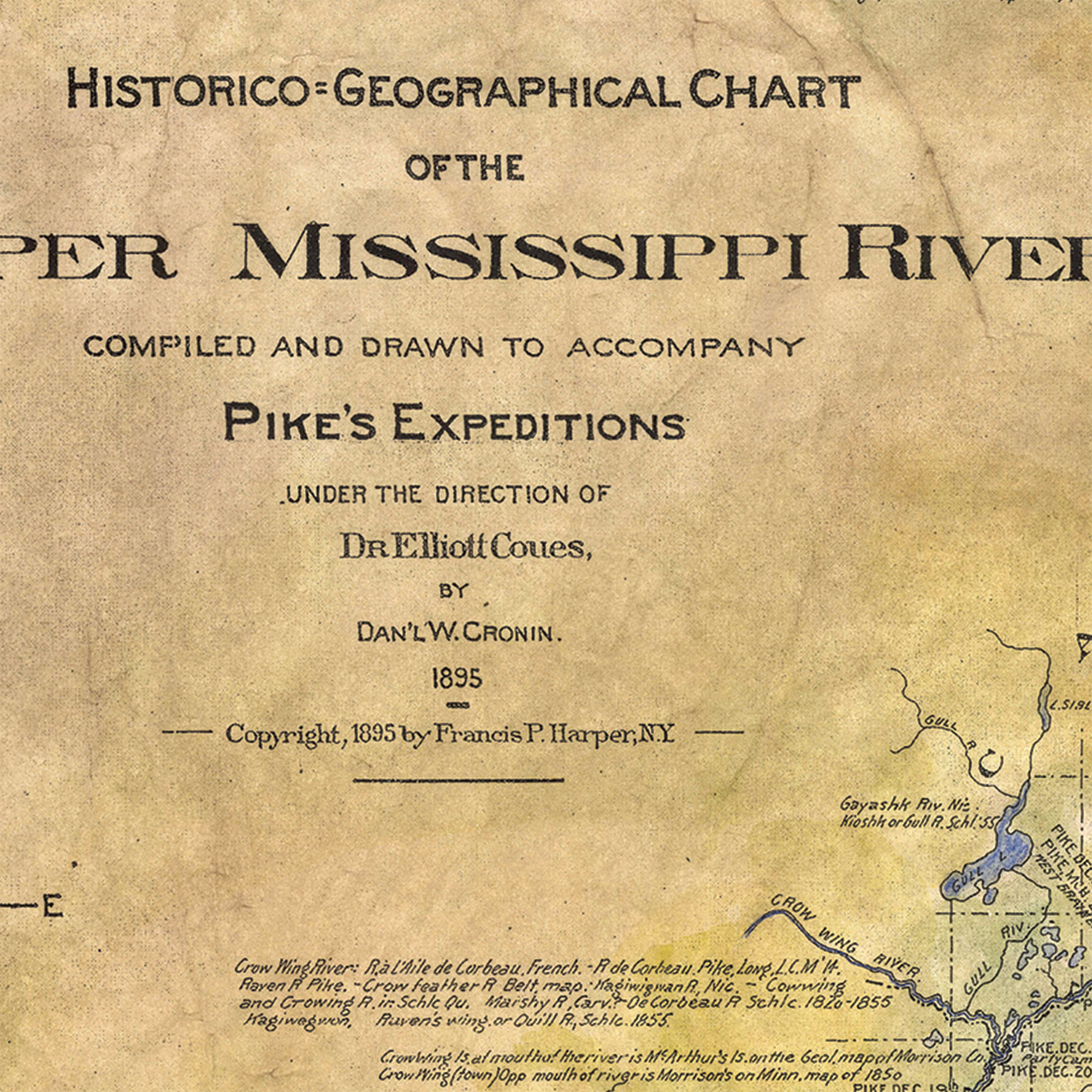 Upper Mississippi River Karte Druck Poster Kunstwerk Vintage Wanddeko Haus & Geschenk - Bild 35 von 63